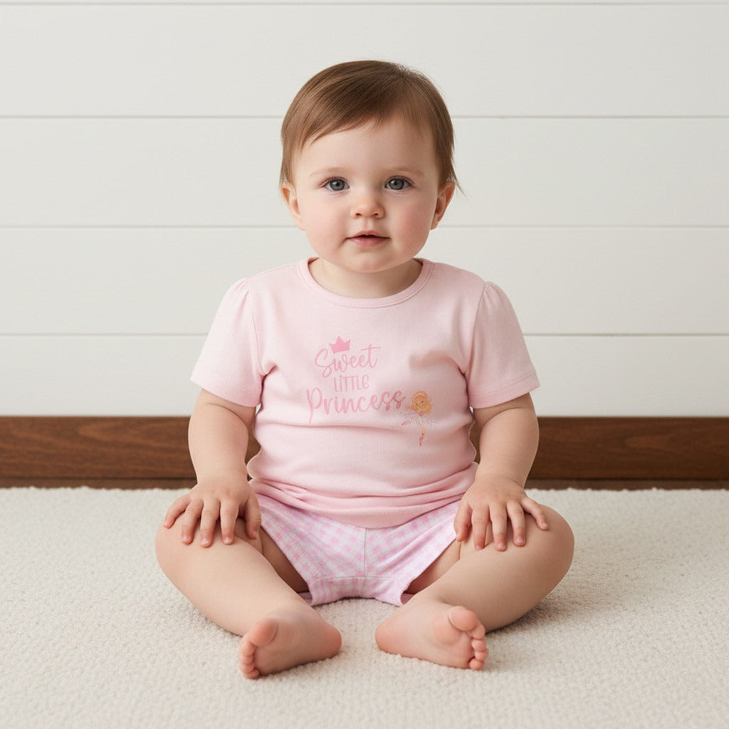 Pack of 2 - Ballerina Print Cotton Pyjama Set