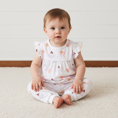 Pack of 2 - Ballerina Print Cotton Pyjama Set