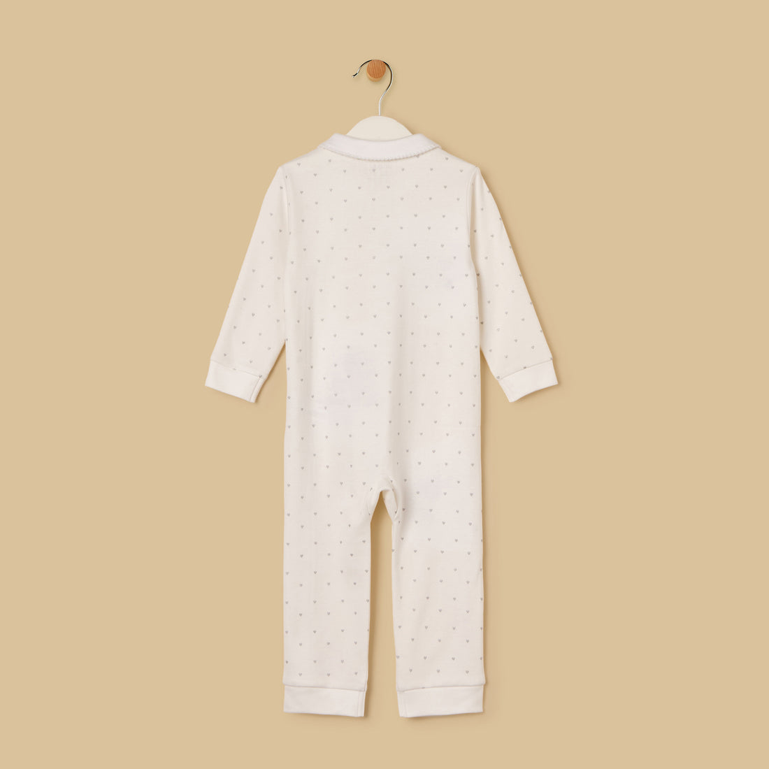 Cat Embroidered Collared Sleepsuit