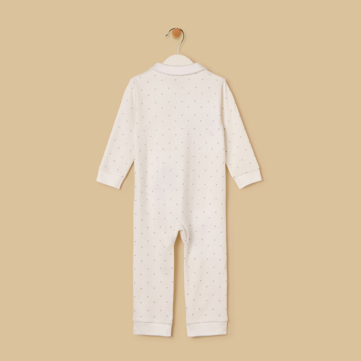 Cat Embroidered Collared Sleepsuit