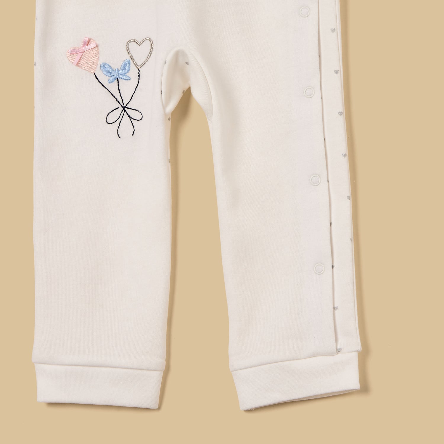 Cat Embroidered Collared Sleepsuit