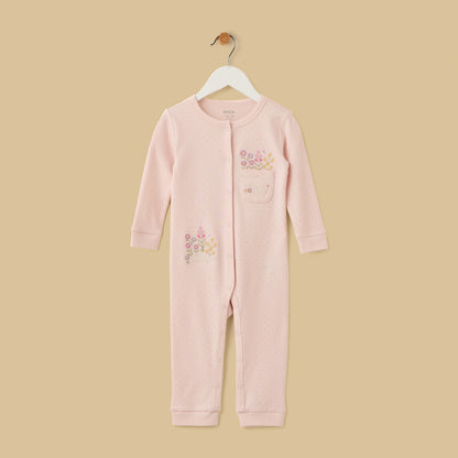 Embroidered Sleepsuit - Pink / 12-18 mths