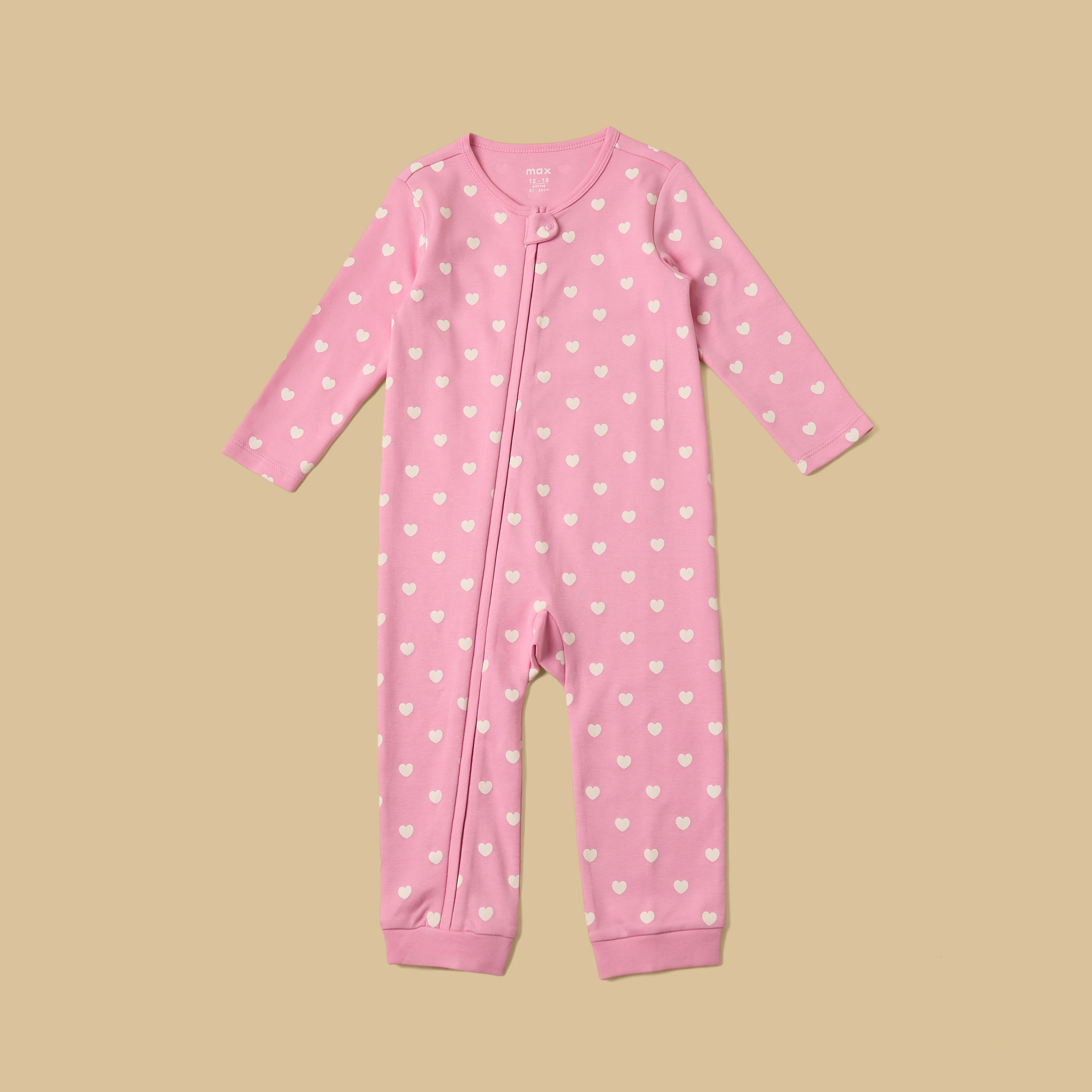 Pack of 3 - Heart Print Sleepsuit
