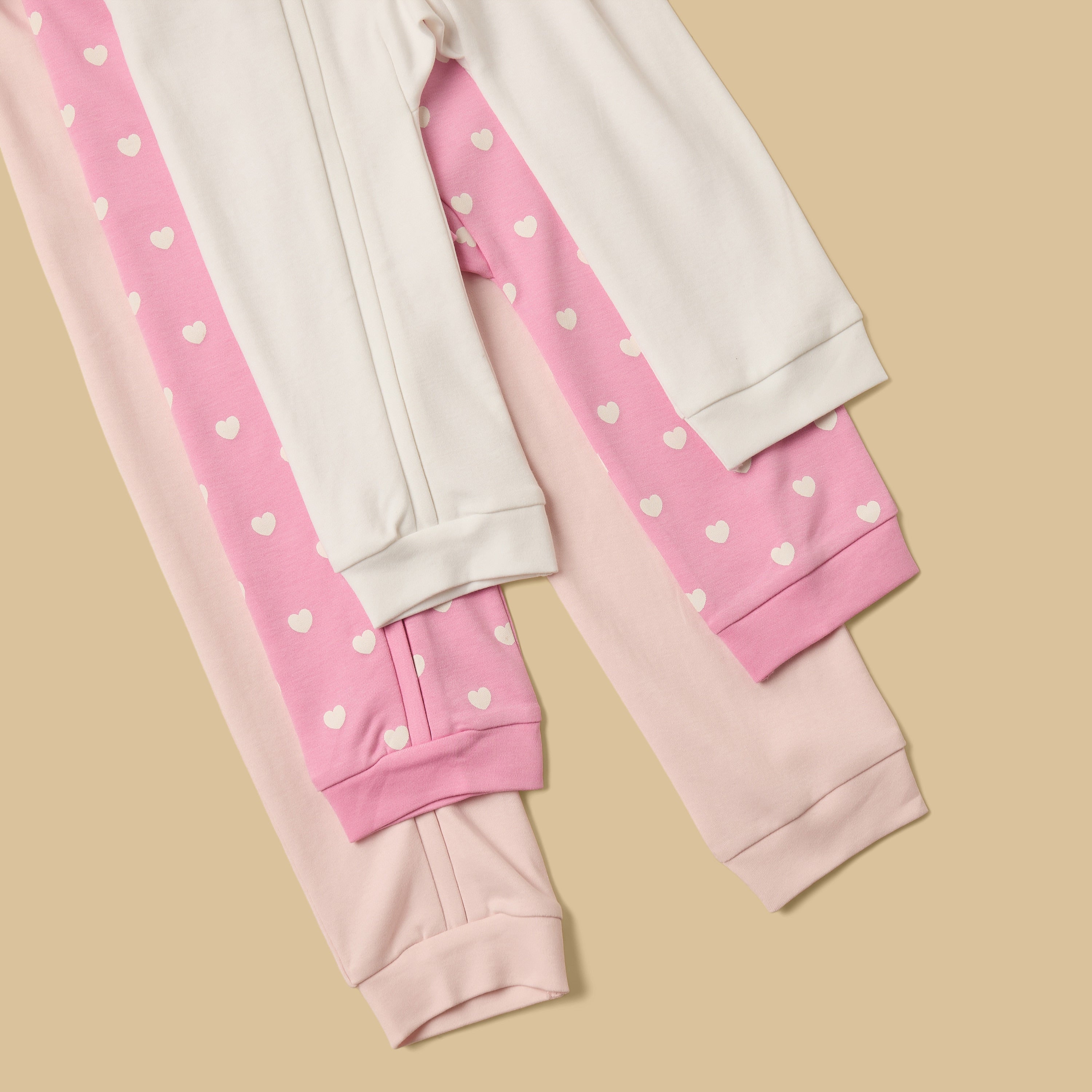 Pack of 3 - Heart Print Sleepsuit