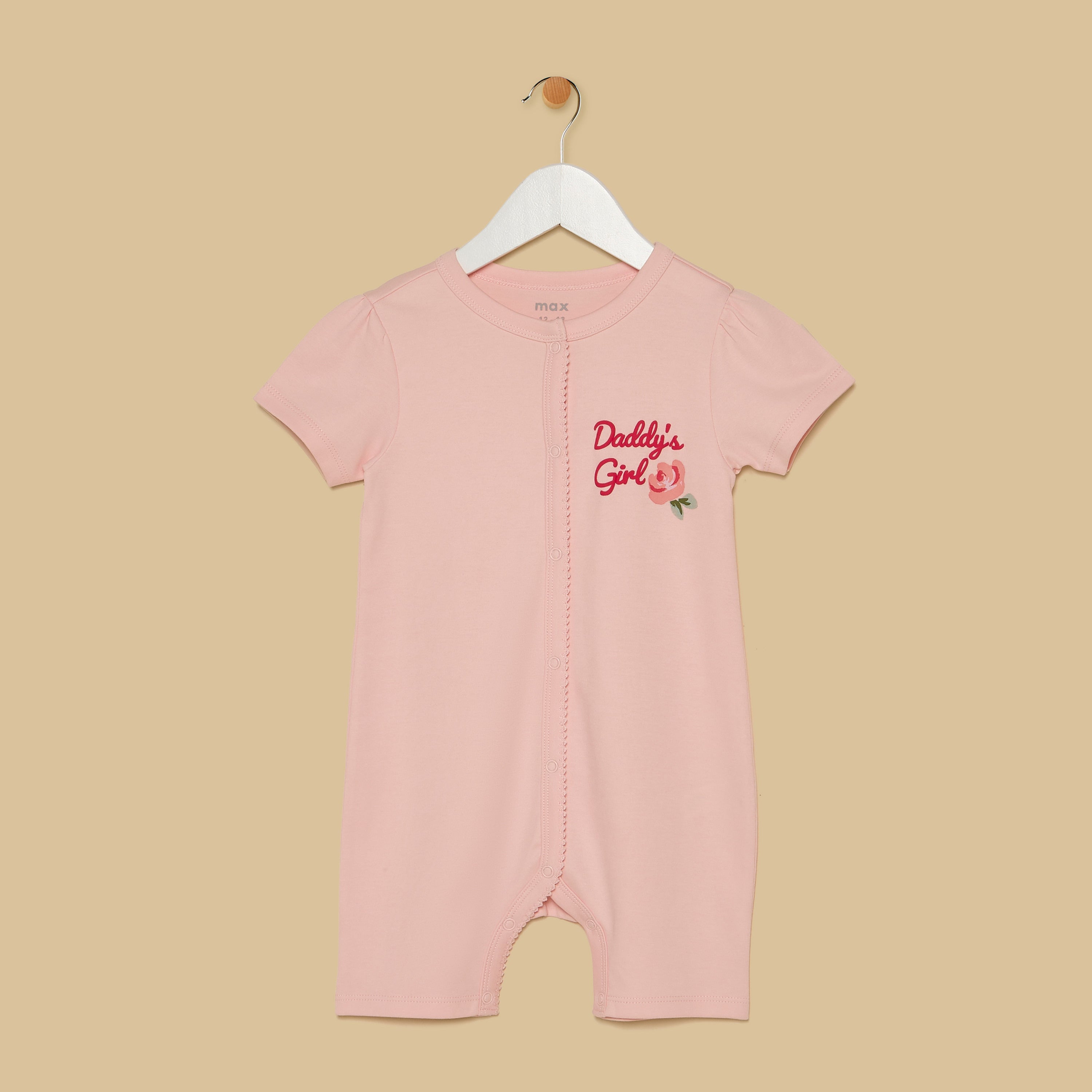 Floral Print Sleepsuit and Romper Set