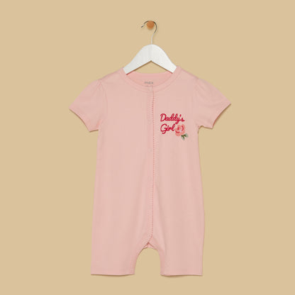 Floral Print Sleepsuit and Romper Set