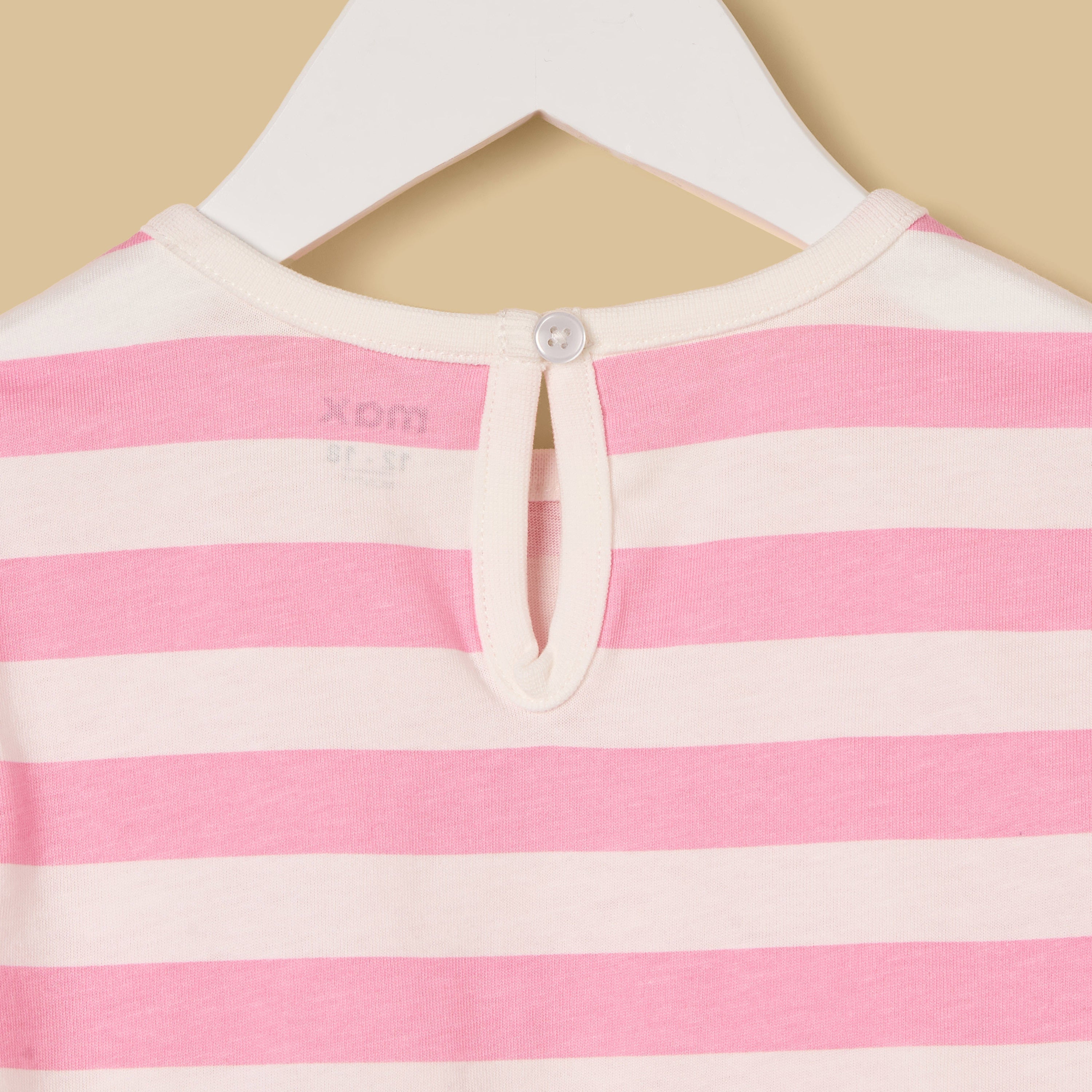 Teddy Bear Print Striped Top