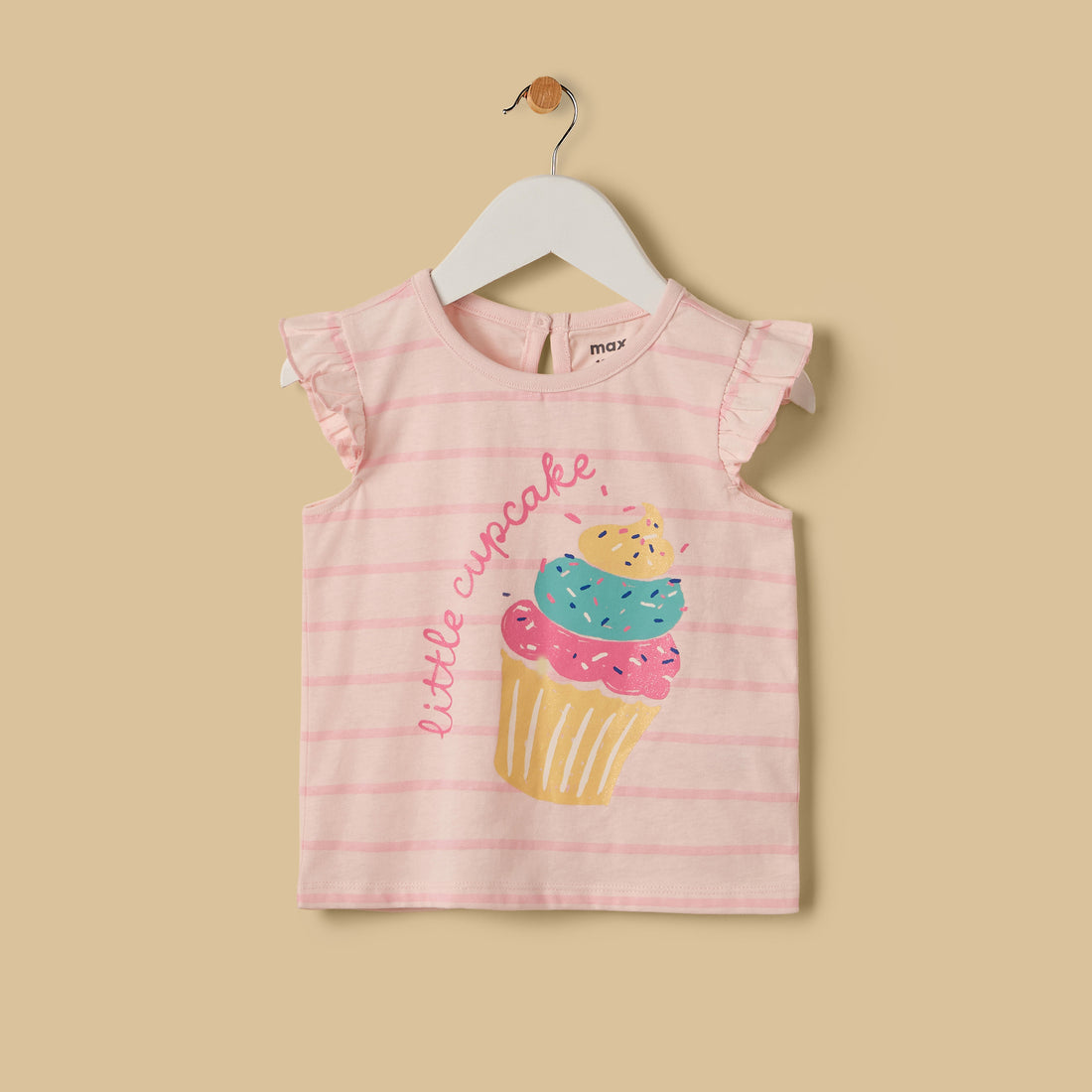 Cupcake Print Striped Top - Pink / 12-18 mths