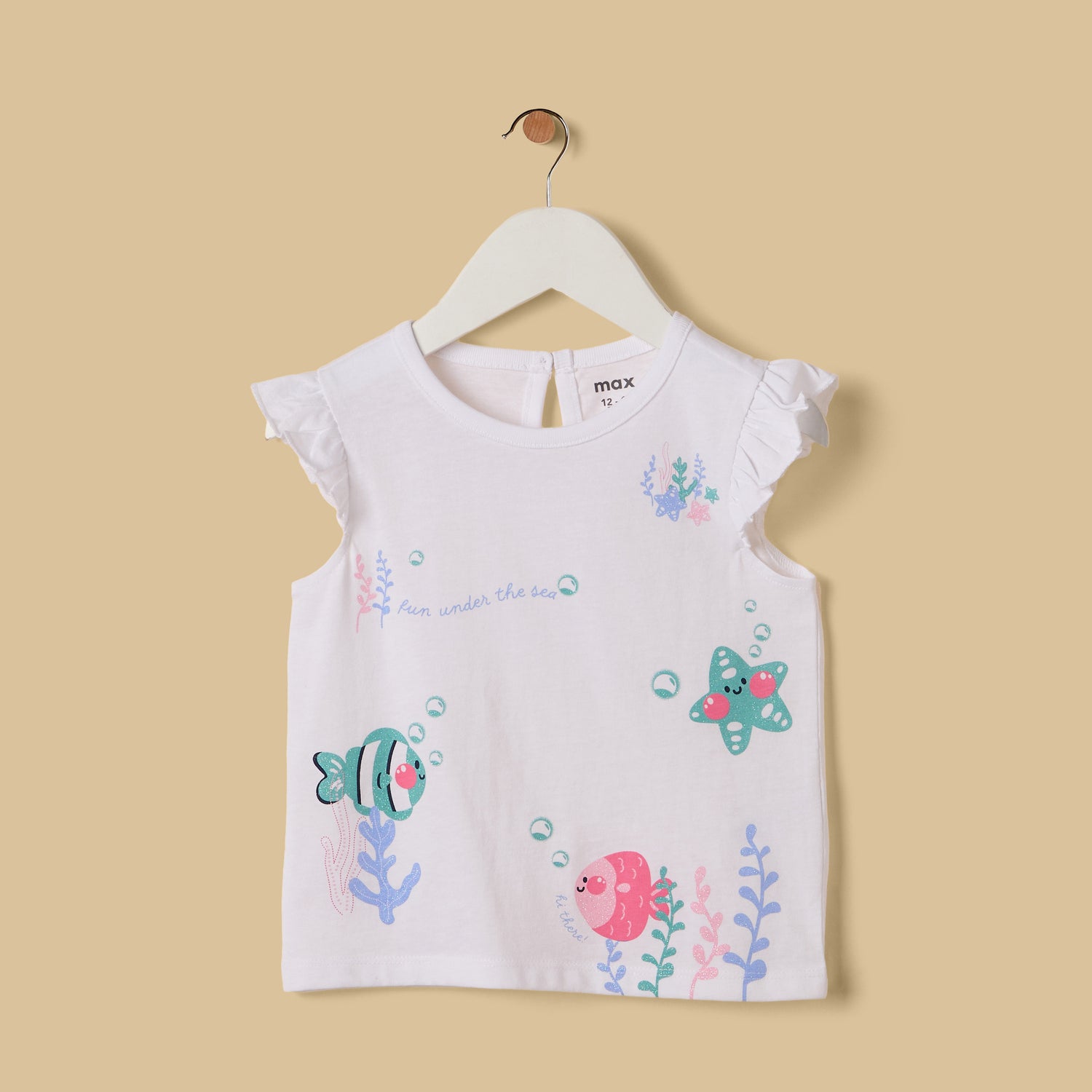 Underwater Print Sleeveless Top - White / 12-18 mths