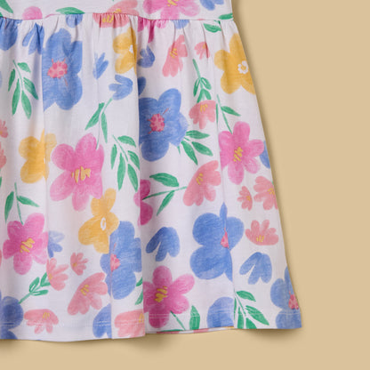 Floral Print Cotton Sleeveless Dress