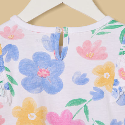 Floral Print Cotton Sleeveless Dress