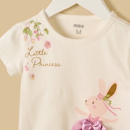 Bunny Embellished Cotton T-shirt