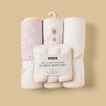 Assorted 6-Piece Hooded Towel and Wash Cloth Set