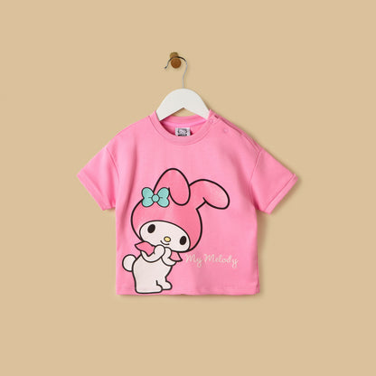 My Melody Print Cotton T-shirt and Shorts Set