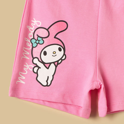 My Melody Print Cotton T-shirt and Shorts Set