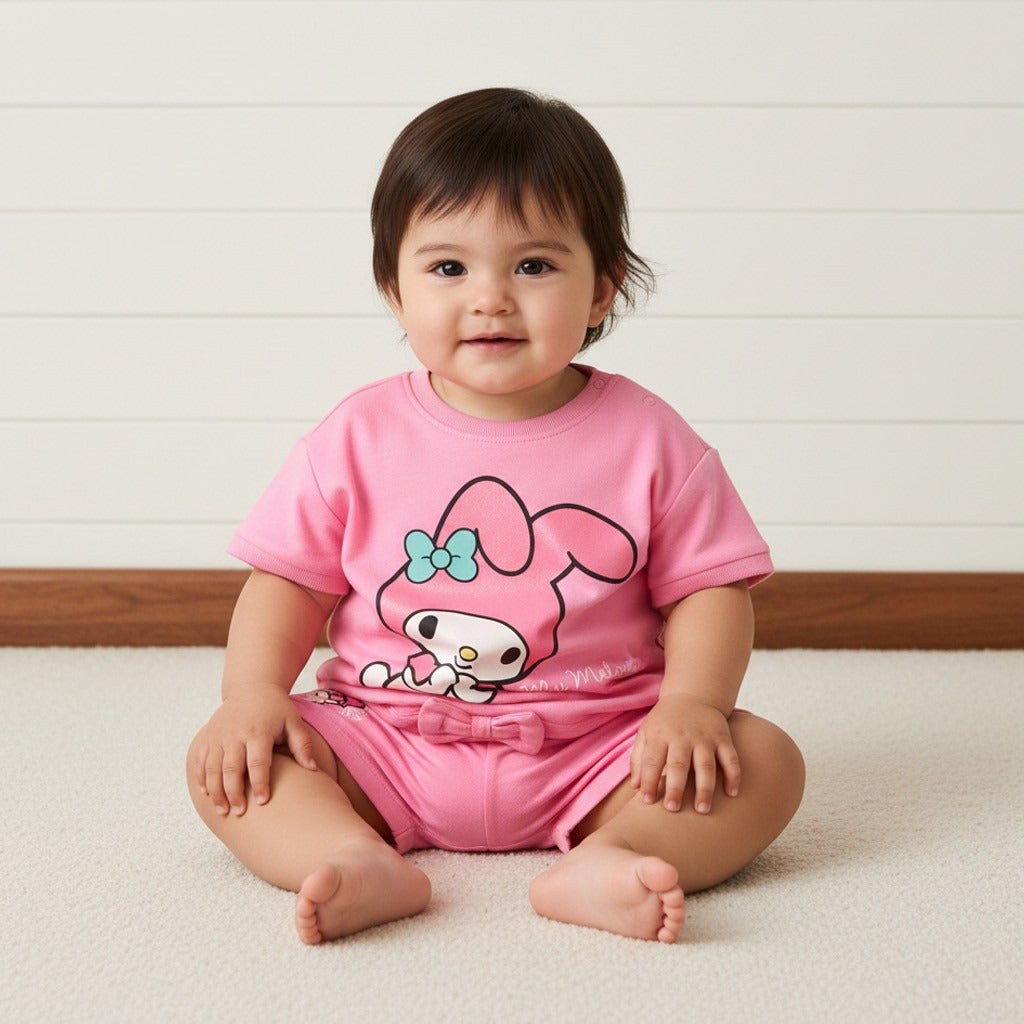 My Melody Print Cotton T-shirt and Shorts Set