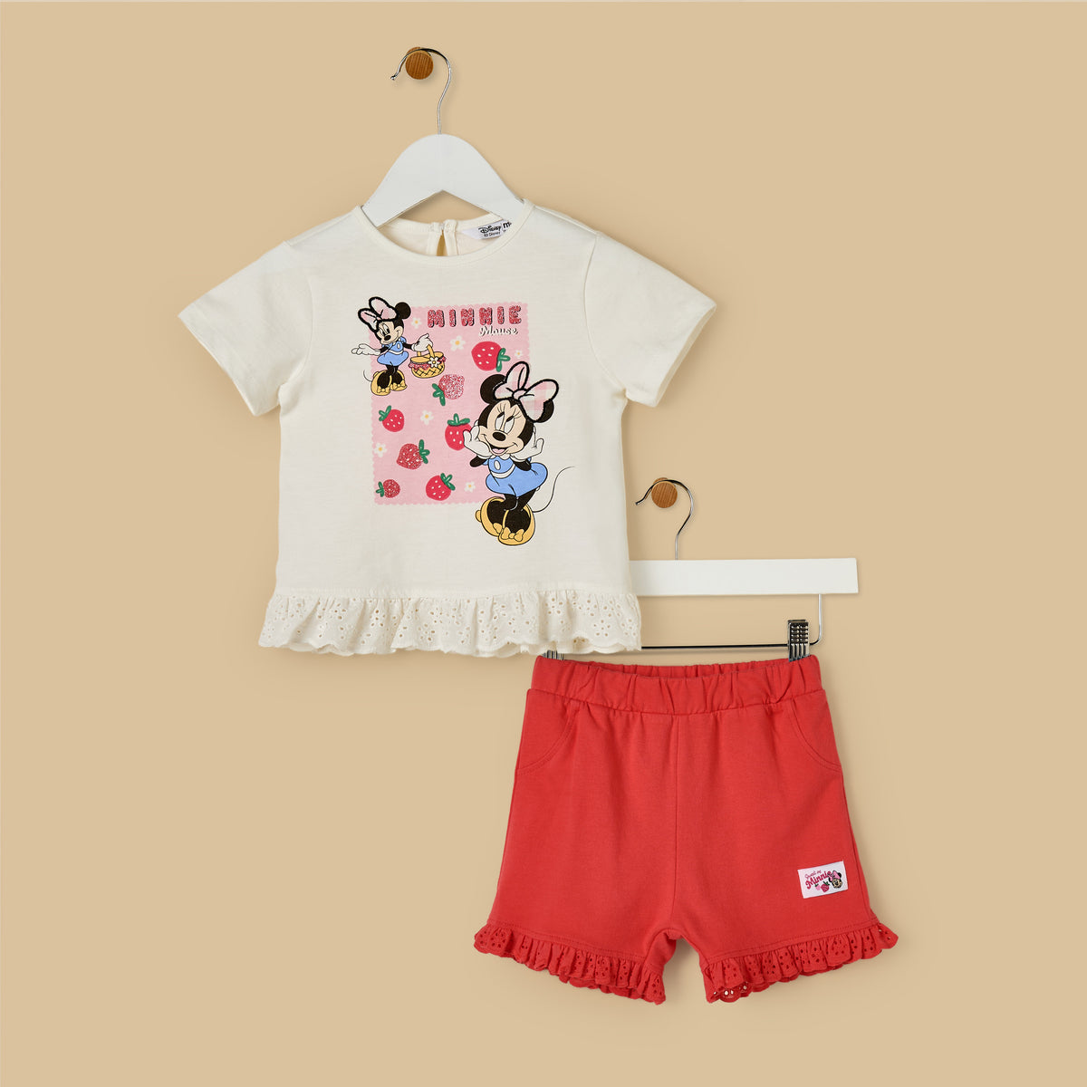 Minnie Mouse Print Top and Shorts Set