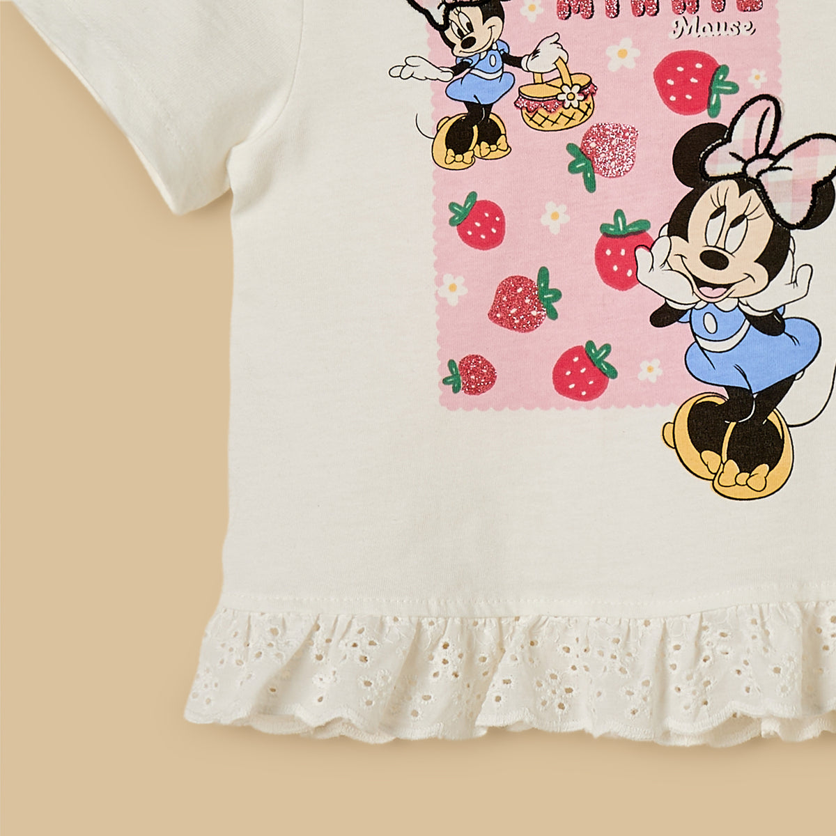 Minnie Mouse Print Top and Shorts Set