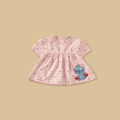 Stitch Print Top and Shorts Set with Hat