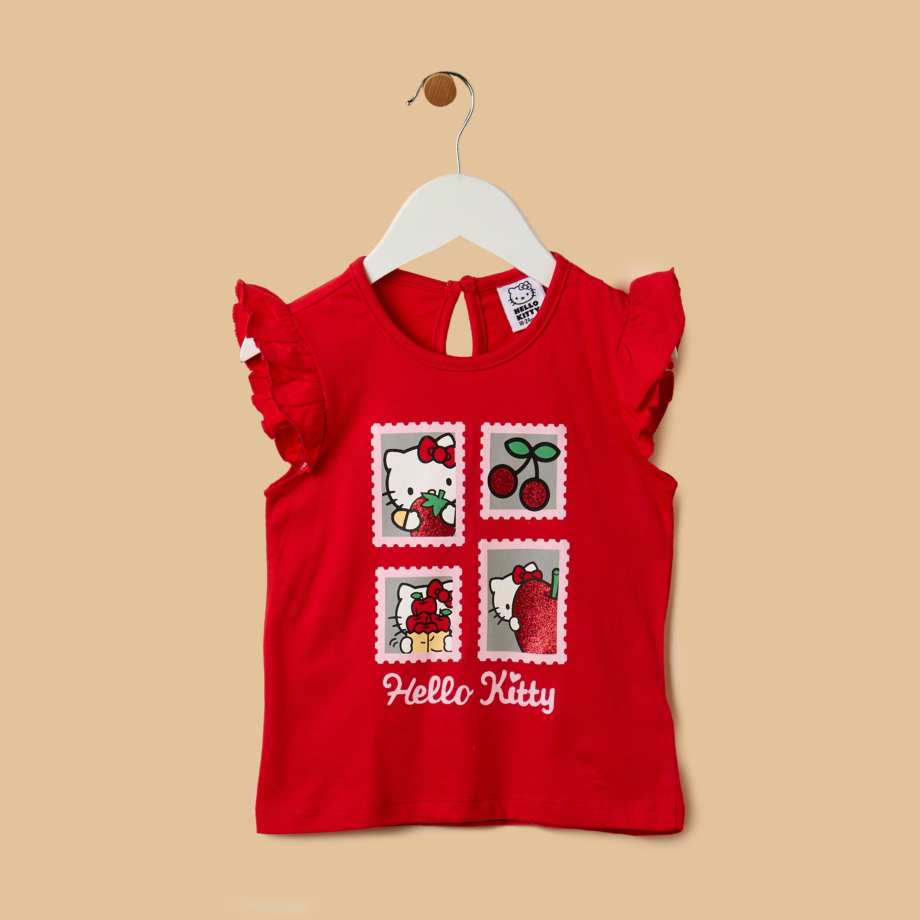 Hello Kitty Print Top and Short Leggings Set