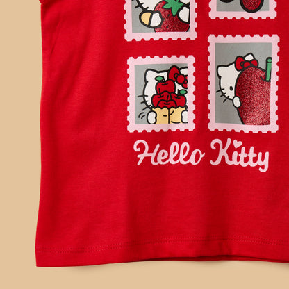 Hello Kitty Print Top and Short Leggings Set