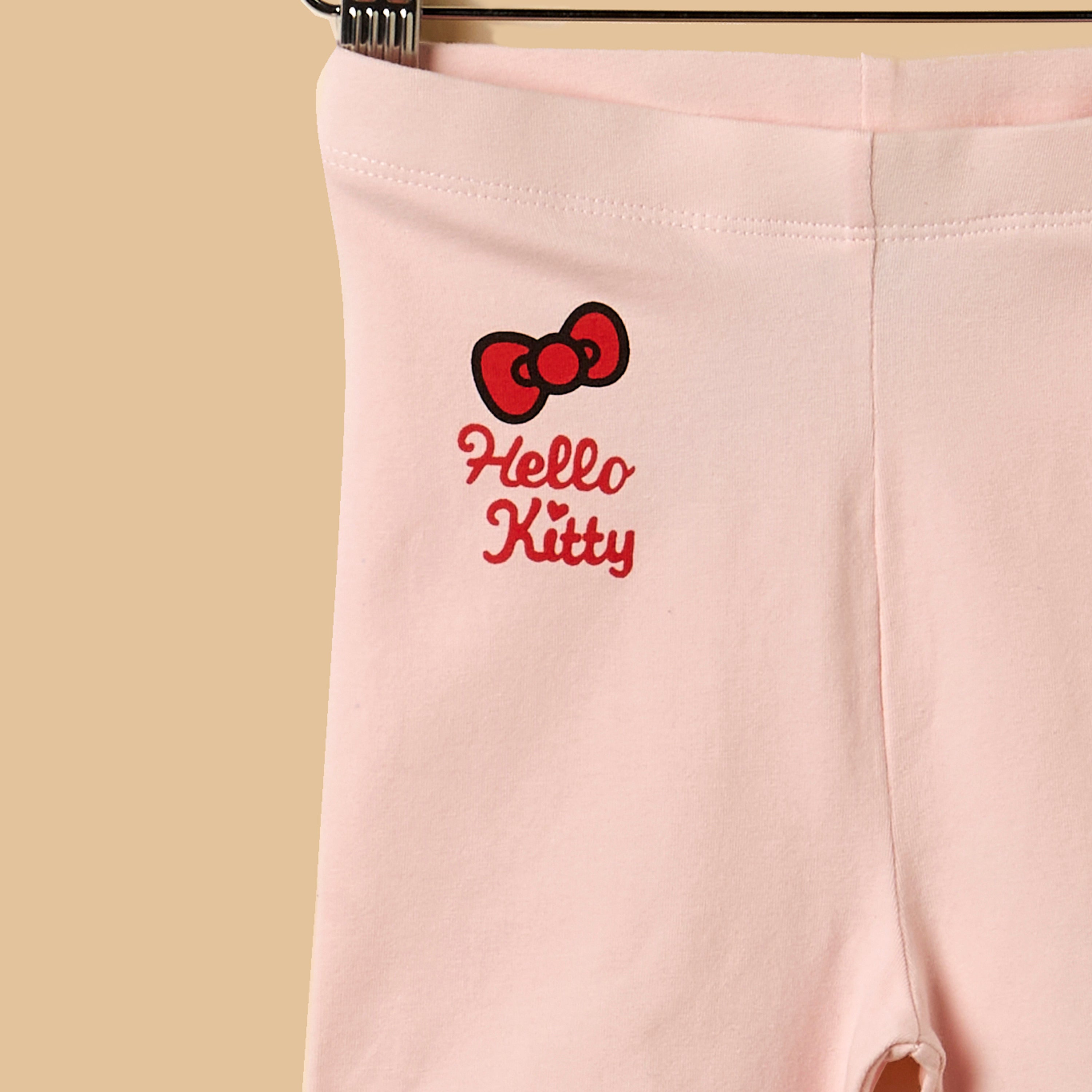 Hello Kitty Print Top and Short Leggings Set