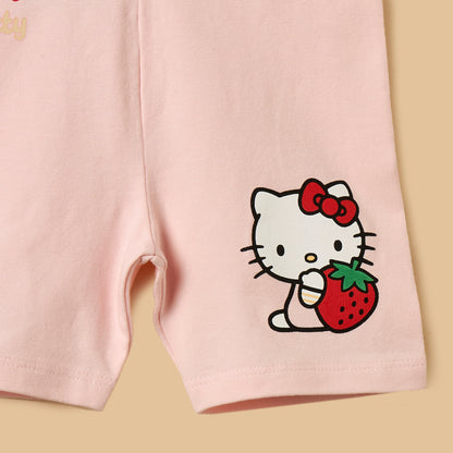 Hello Kitty Print Top and Short Leggings Set
