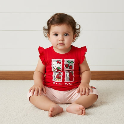 Hello Kitty Print Top and Short Leggings Set - Multicolour / 12-18 mths