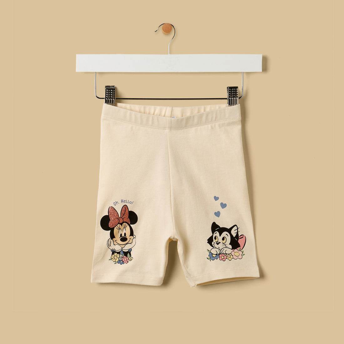 Minnie Mouse Print T-shirt and Short Leggings Set