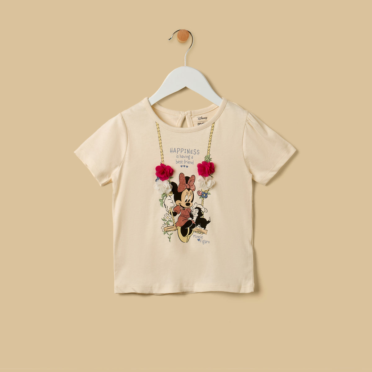 Minnie Mouse Print T-shirt and Short Leggings Set