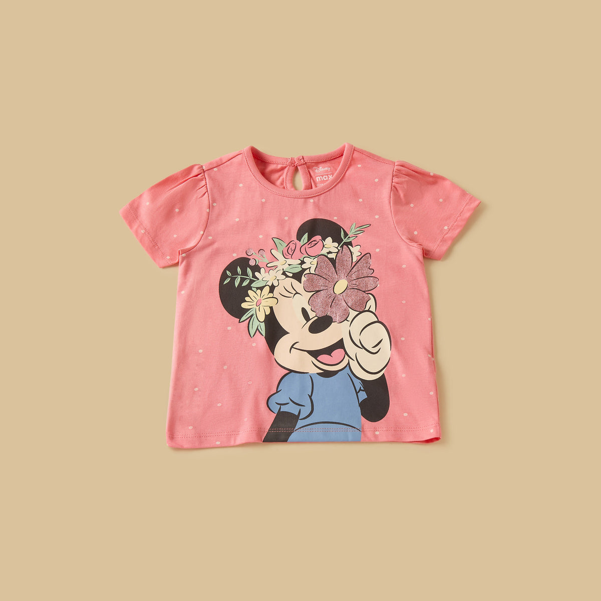 Minnie Mouse Print T-shirt with Shorts and Cap