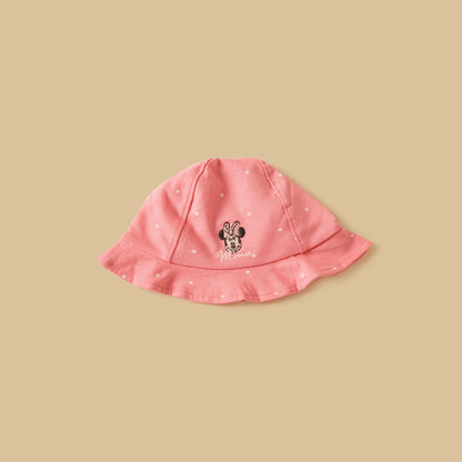 Minnie Mouse Print T-shirt with Shorts and Cap