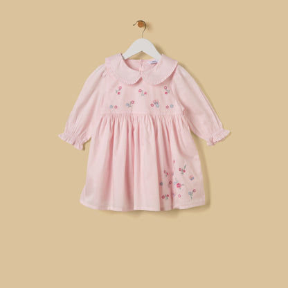 Embroidered Cotton Dress with Bloomers