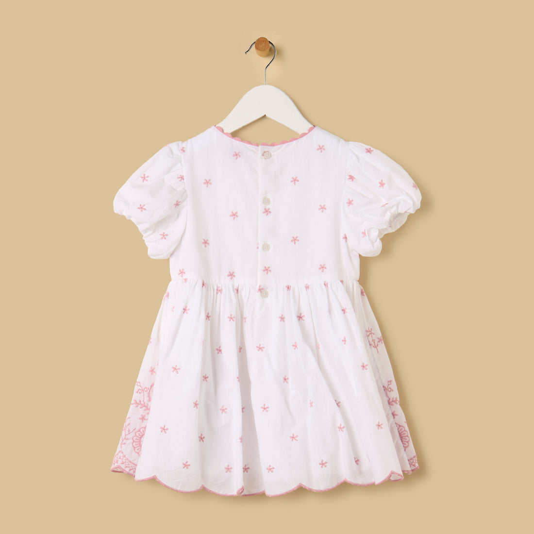 Embroidered Balloon Sleeve Dress with Bloomers