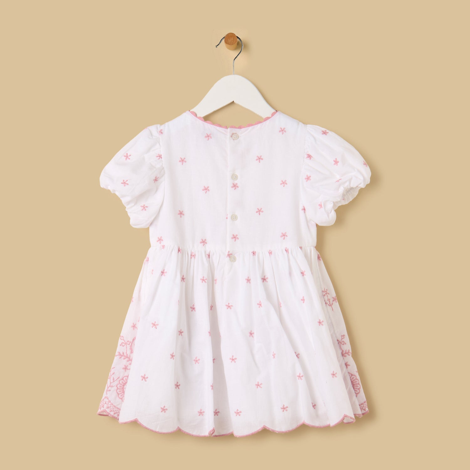 Embroidered Balloon Sleeve Dress with Bloomers