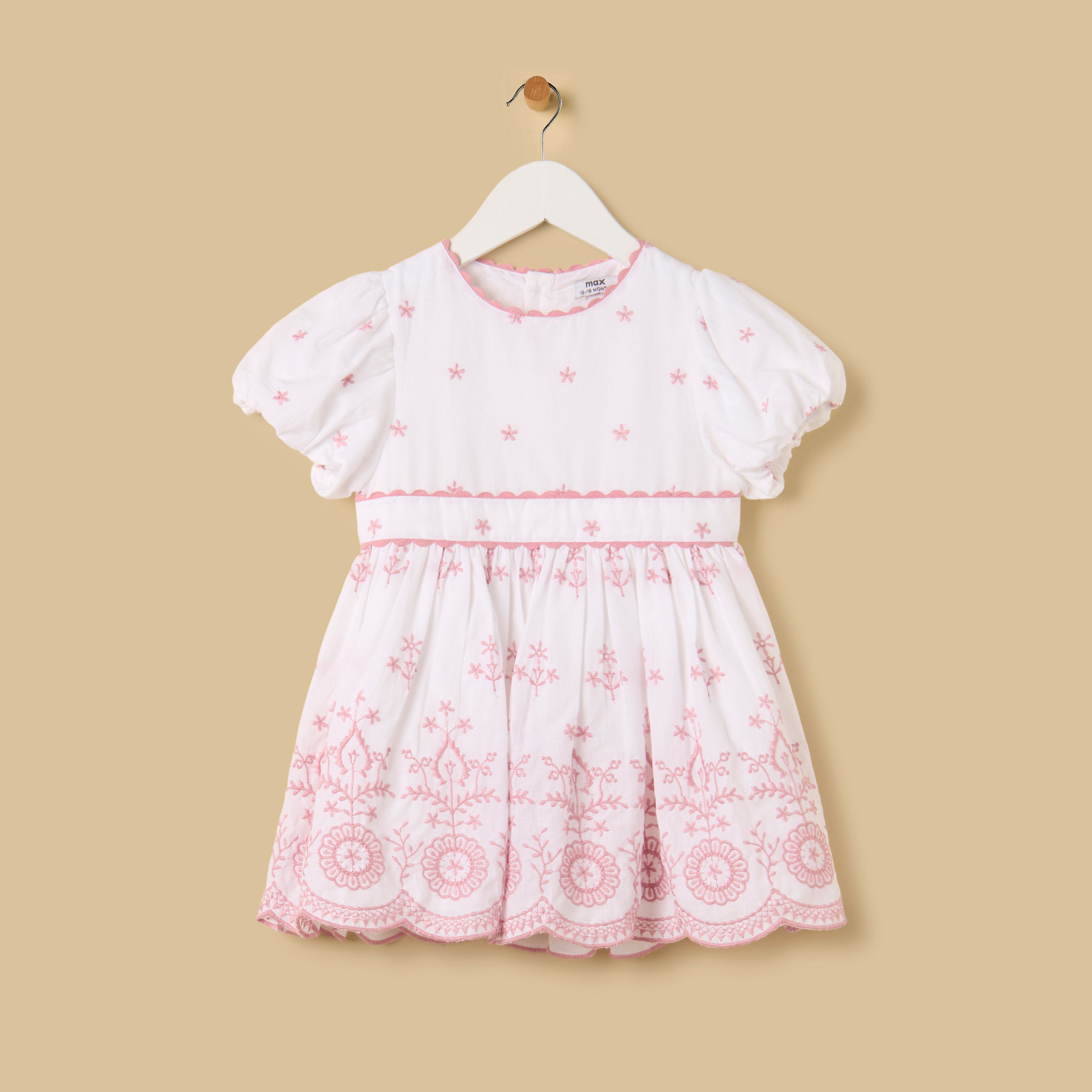 Embroidered Balloon Sleeve Dress with Bloomers