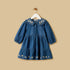 Embroidered Tiered Denim Dress - Blue / 12-18 mths