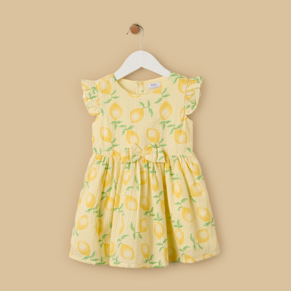 Lemon Print Sleeveless Cotton Dress