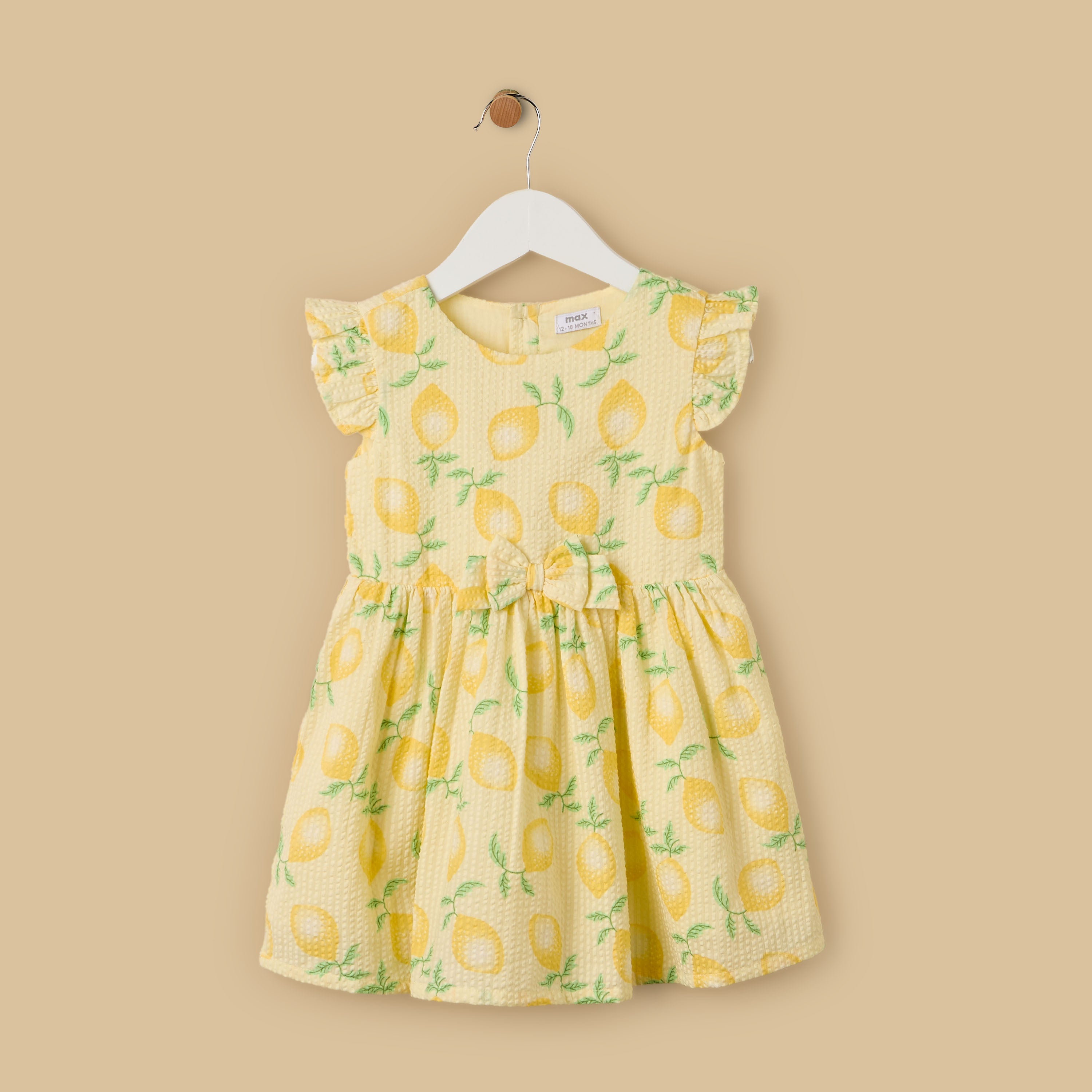 Lemon Print Sleeveless Cotton Dress