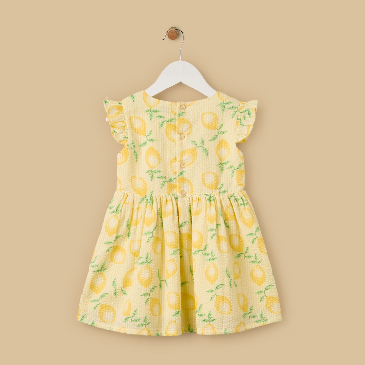 Lemon Print Sleeveless Cotton Dress