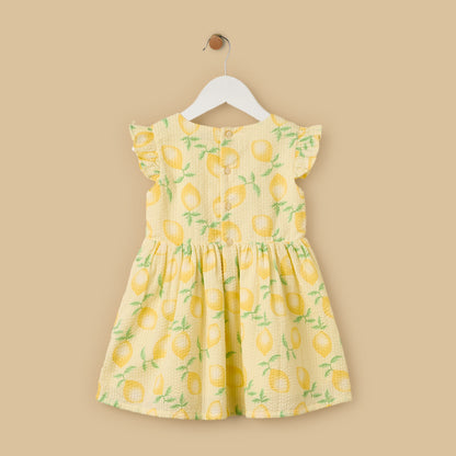 Lemon Print Sleeveless Cotton Dress