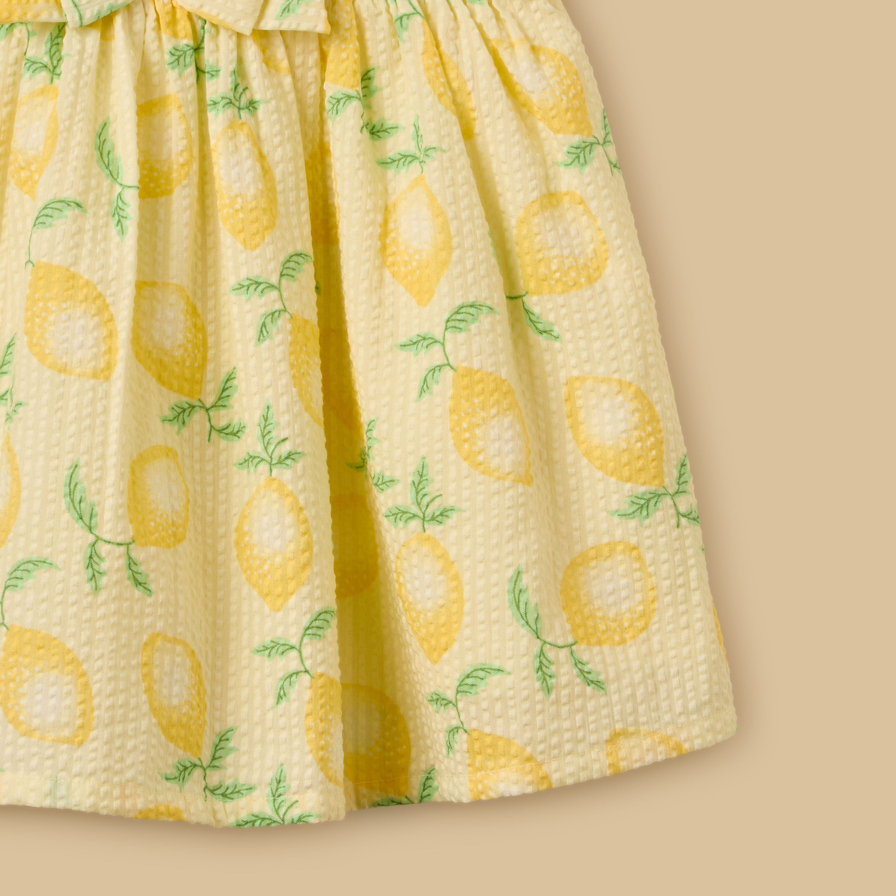 Lemon Print Sleeveless Cotton Dress
