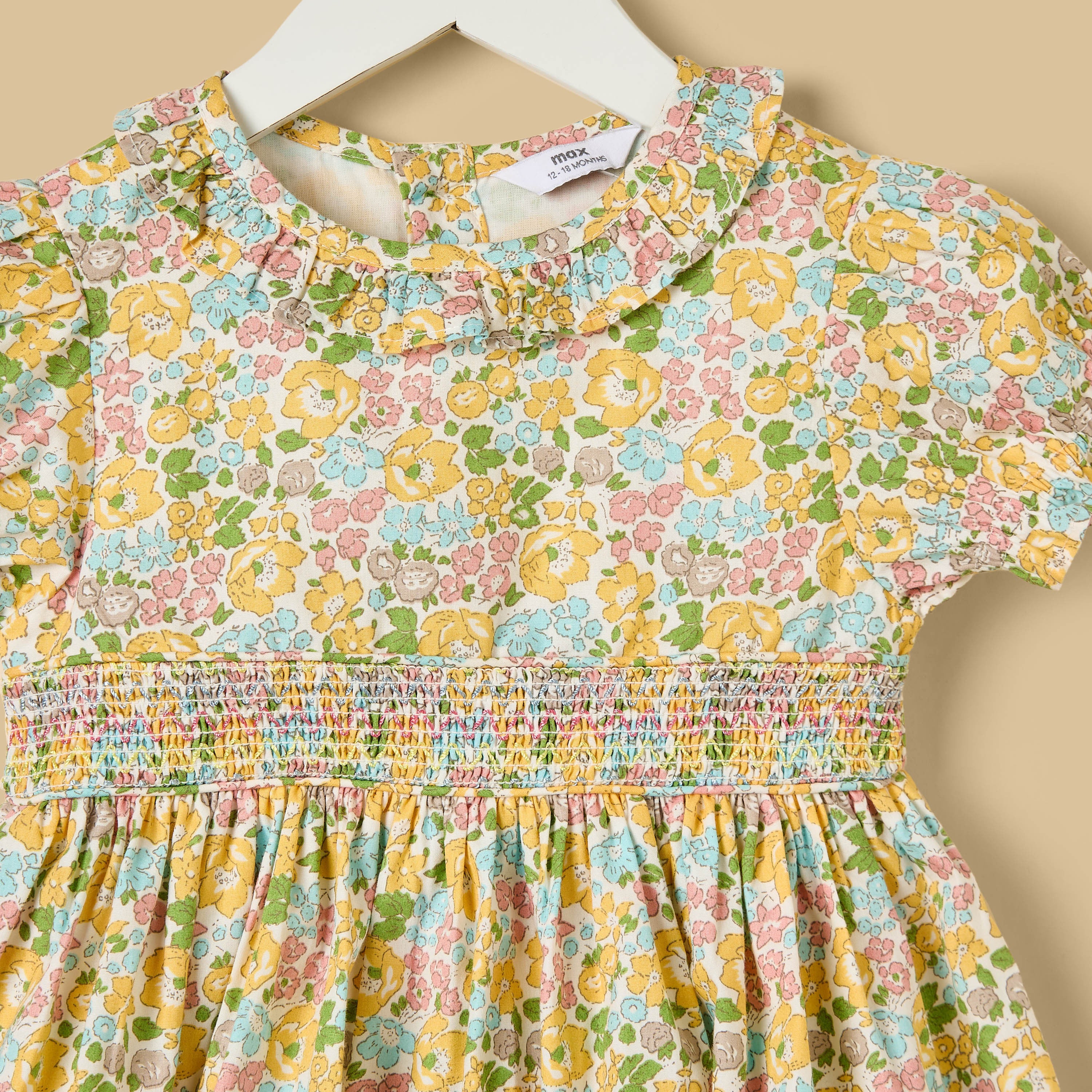 Floral Print Smocked Dress with Bloomers
