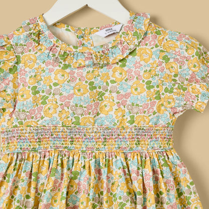 Floral Print Smocked Dress with Bloomers
