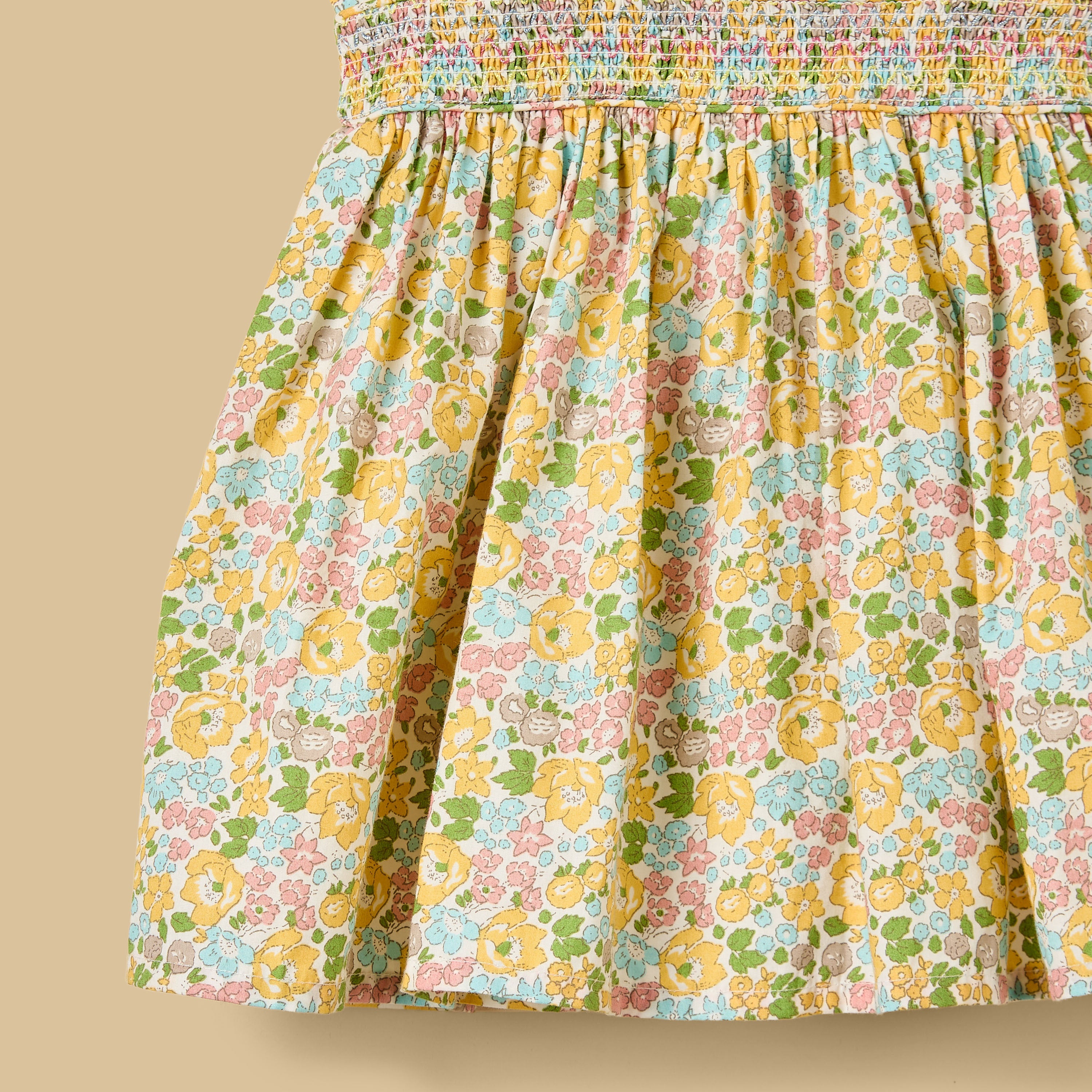 Floral Print Smocked Dress with Bloomers