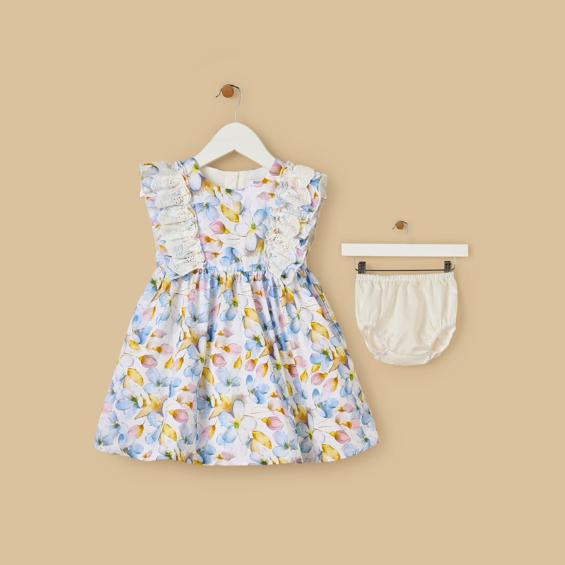 Floral Print Lace Detail Sleeveless Dress
