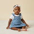 Printed Denim Pinafore with T-shirt and Headband Set - Blue / 12-18 mths