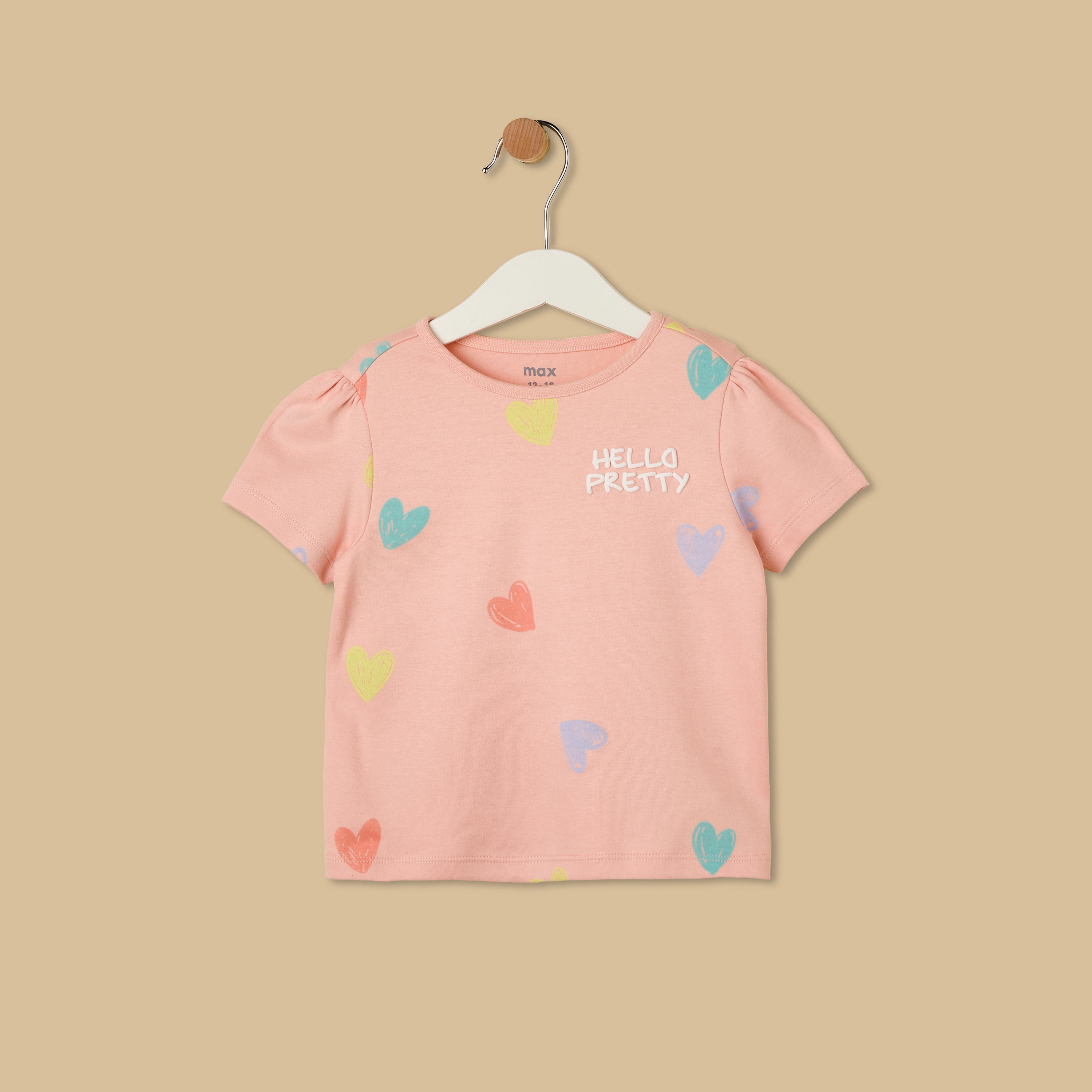 Heart Print Shorts Set - Pink / 12-18 mths