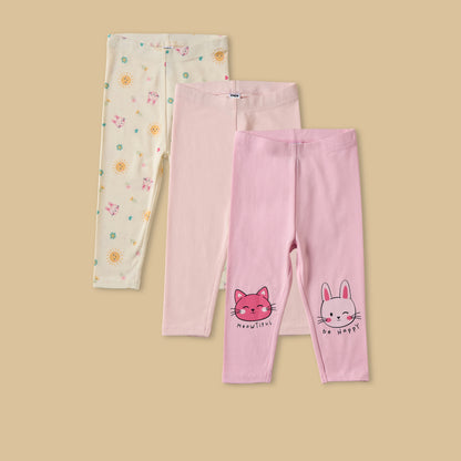 Pack of 3 - Assorted Leggings - Multicolour