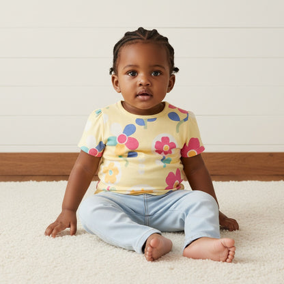 Pack of 3 - Floral Print Cotton T-shirt